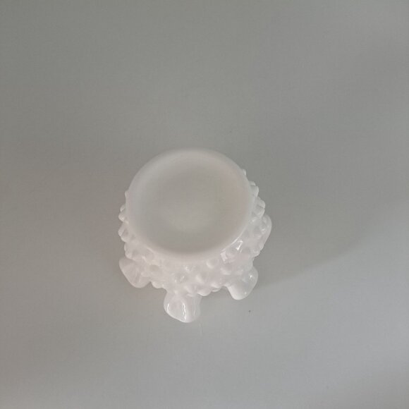 Fenton Hobnail Ruffled White Milk Glass Bowl - Picture 11 of 11